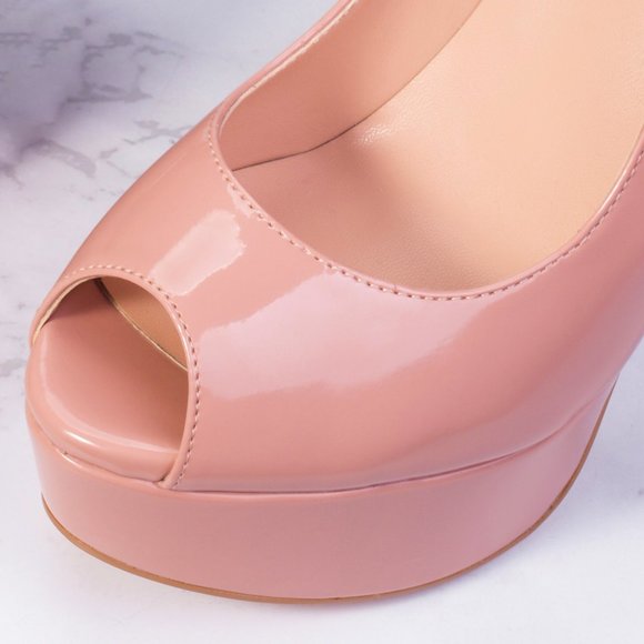 Petit Cadeau Danielle - Classy Peep Toe Pumps, 6" Heels and 1.5" Platform NEW! - Picture 6 of 6